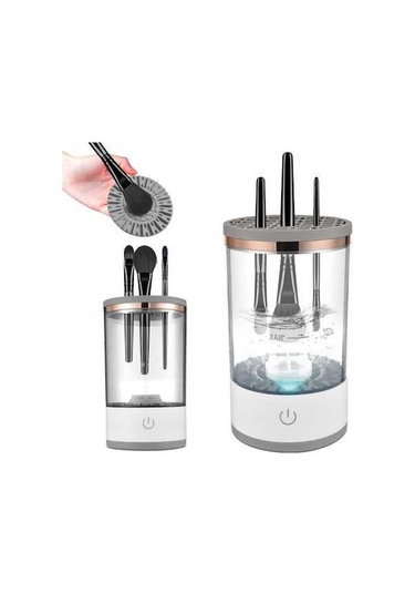 Didadodo Usb Şarjlı Otomatik Döner Makyaj Fırçası Temizleyici - Tüm Boyutlar İçin Uygun Şeffaf Küçük Boyutlar İçin Uygun Şeffaf