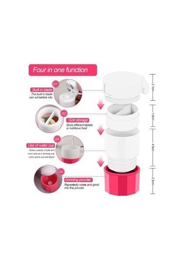 Likeable Hap Kırıcı, Hap Kesici, Hap Öğütücü, Çok Işlevli 3 Bölmeli-21