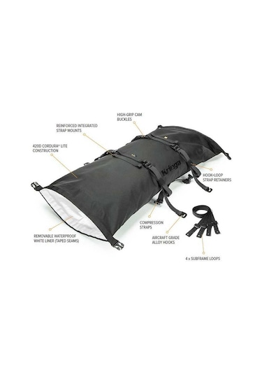 Krıega Krp40 Rollpack Motosiklet Çantası Siyah