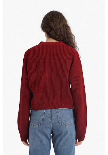 Defacto Regular Fit V Yaka Hırka U2052az25wnbr456 Bordo Defacto Regular Fit V Yaka Hırka U2052az25wnbr456 Bordo