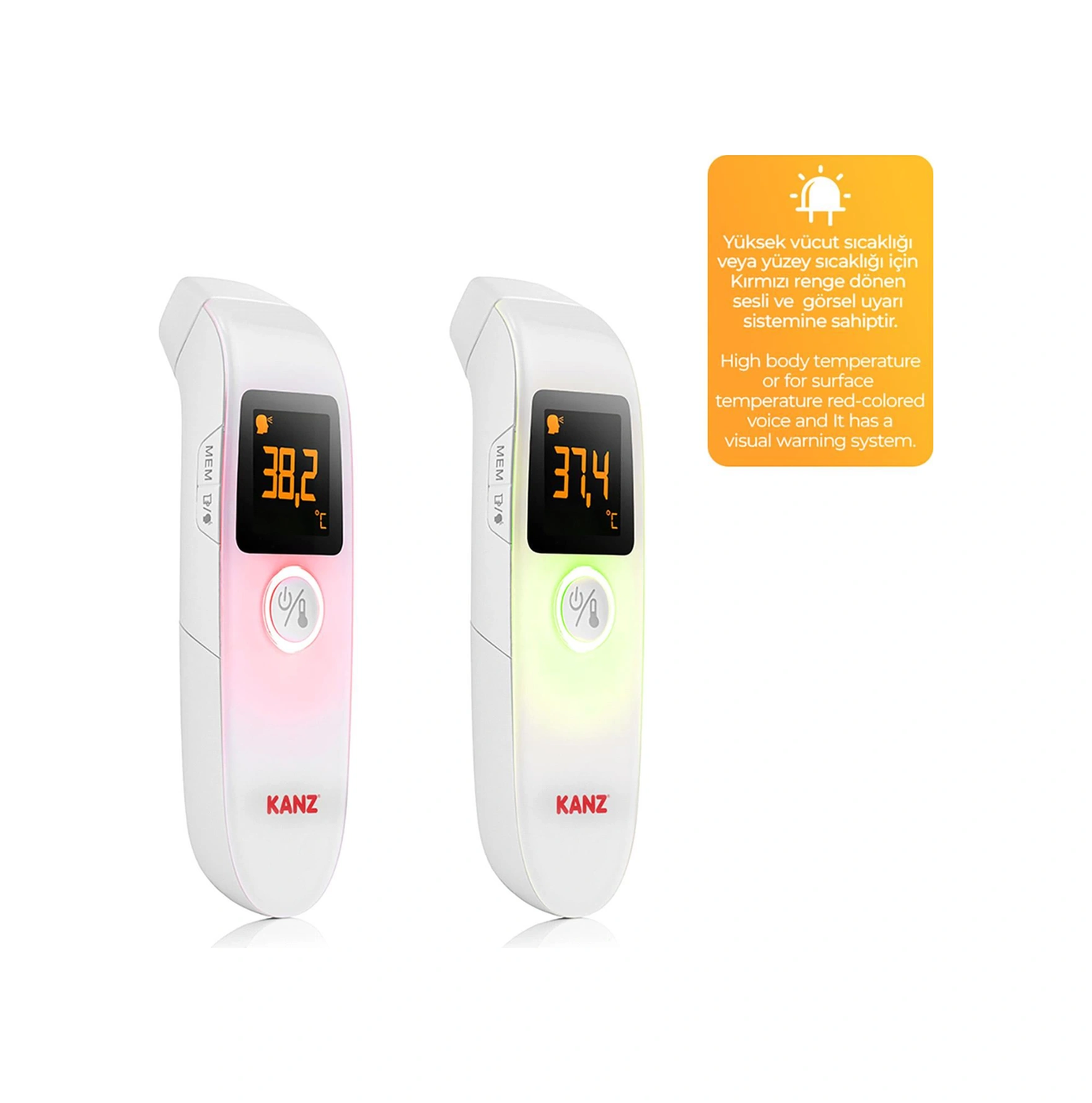 Kanz Dijital Temassız Alından Ateş Ölçer Th1110n