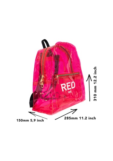 Renkli Şeffaf Sırt Çantası Kırmızı