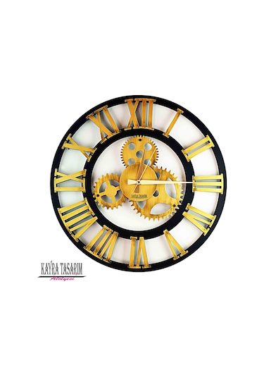 Duvar Saati Antik Gold Roma 70cm Altın