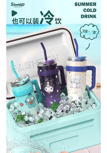 Big Mac Yalıtımlı Bardak Büyük Kapasiteli Su Bardağı 1200 Ml Mor - Pembe