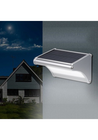 Neoglint Güneş Duvar Lambası Radar Hareket Sensörü Gümüş