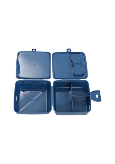 Beslenme Kutusu 4 Bölmeli Örümcek Adam Lacivert Renk Erkek Figürlü 1 Adet Yemek Saklama Kabı Beslenme Çantası Lacivert