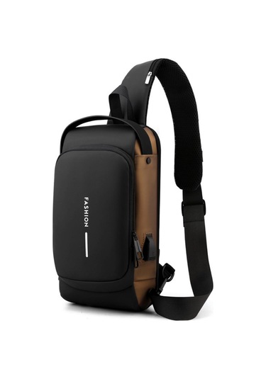 Maiyame "erkek Bisiklet Çantası - Usb Şarj Portlu, Kilitli Fermuarlı, Çok Amaçlı Sırt Çantası" Siyah - Kahverengi