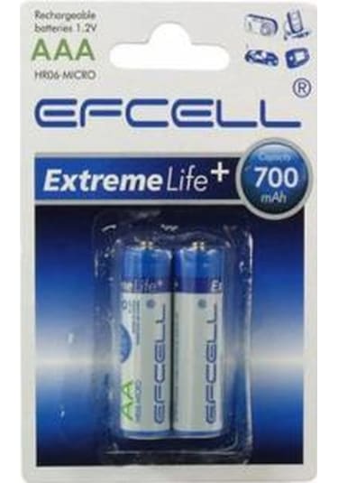Efcell Hr-700 AAA Şarjlı Pil Ince Kalem (2 Adet)