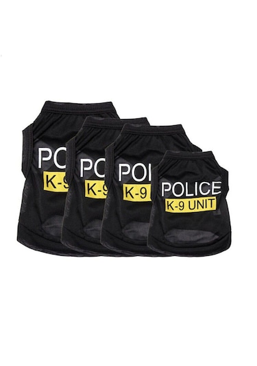 Köpek İçin Police K9 Unit Siyah Sweat Pet Kıyafet
