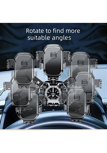 Boatshop1 Lcw Siyah 360 Derece Ayarlanabilir Araba Telefon Tutucu Kaymaz Silikon Tasarim Abs Malzeme Cesitli Araba Modelleri Icin Uyumlu