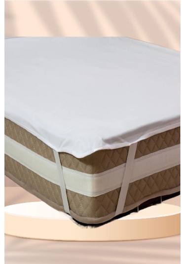 Mycey Çift Kişilik Sıvı Geçirmez Alez 200x220 Cm Micro Kumaş Köşelerinden Lastikli Beyaz