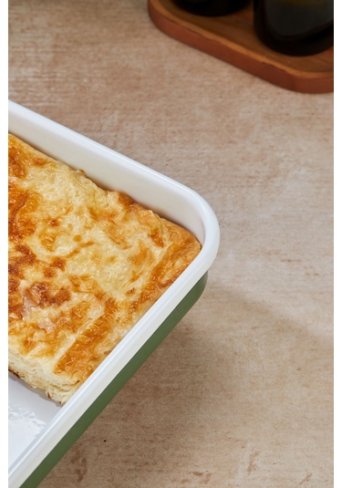 25 X 35 Cm Özel Tasarım Yemeklik Emaye Fırın Tepsisi Yanmaz Iz Bırakmaz Sunumluk