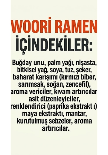 Woori Ramen Acılı Kore Ramen 5'li Paket