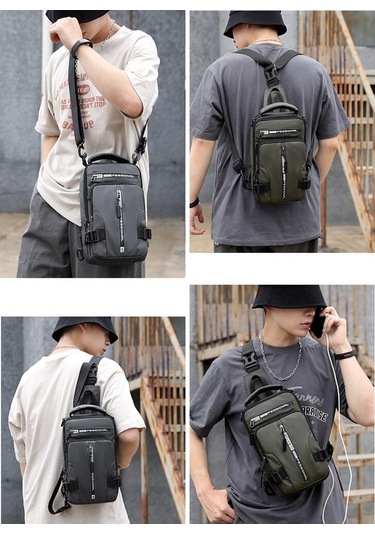 Erkekler İçin Şık Ve Fonksiyonel Omuz Çantası - Günlük Kullanım İçin Pratik Sırt Çantası Siyah