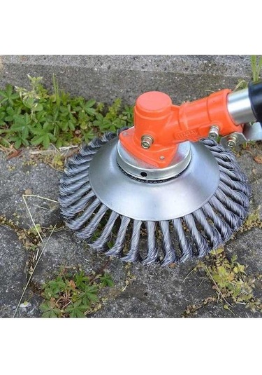 Pazly Tepsisi, Tel Tekerleği Makinesi Kafa İnç Çim Çelik Bükülmüş Boyut: Biçme Temizleme 8 Ek