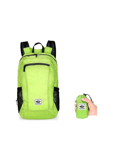 Yeşil Katlanabilir Su Geçirmez Nefes Alabilir Yürüyüş Sırt Çantası Bisiklet Sırt Çantası Çantaları Unisex Seyahat Yürüyüş