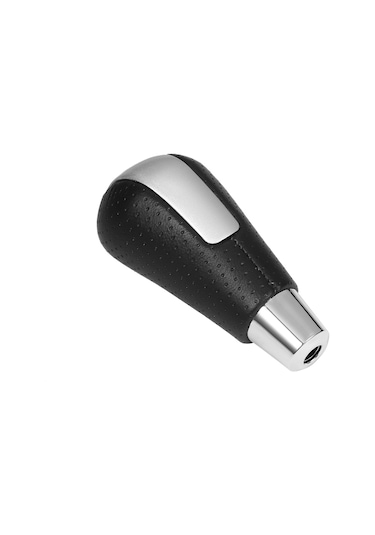 Ranyeek Mazda 3 2008-2011 Otomatik Vites Çubuğu Kolu - Siyah Pu Deri Ve Metal, Delikli Tipi, 10 4.7cm Boyutunda Siyah