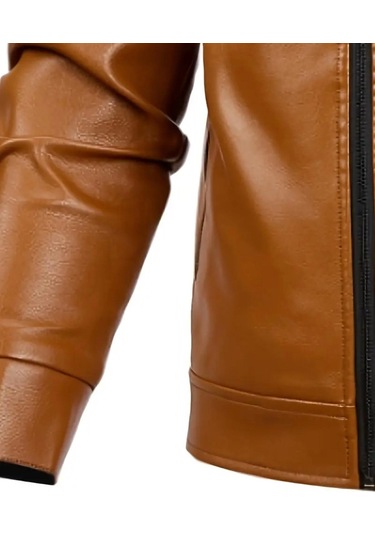 Hakiki Kuzu Derisi Taba Renk Erkek Spor Ceket Taba