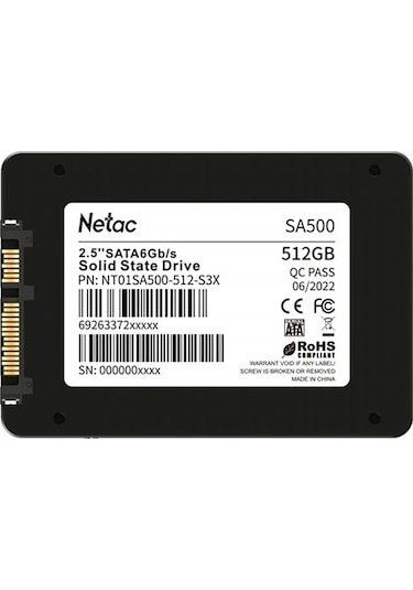 Netac SA500 2.5" 512 GB 520/450 MB/S SATA 3 SSD