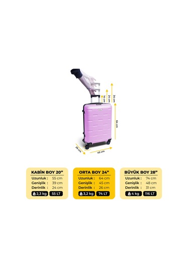 Biggdesign Moods Up Tsa Kilitli 24" Abs Gövdeli Valiz Orta Boy-pembe