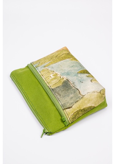 Fabric Craft Bag El Çantası Fermuarlı Çok Amaçlı Yeşil