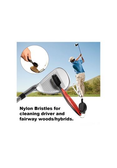 Qingmipy Golf Silici - Kombinasyon Tırnaklı, Gölgeli Temizleme Çekiçi, Ergonomik Tutamaklı Ve Geri Çekilebilir Kordonlu Toprak Ve Çim Temizleyici Kırmızı