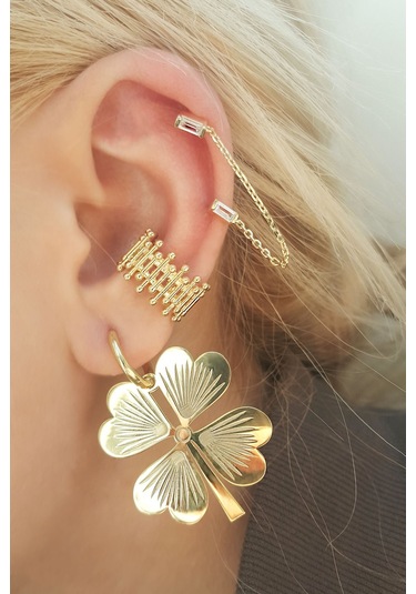 MorMajor Silver Ithal 3Lü Baget Kombin Gümüş Küpe-6139