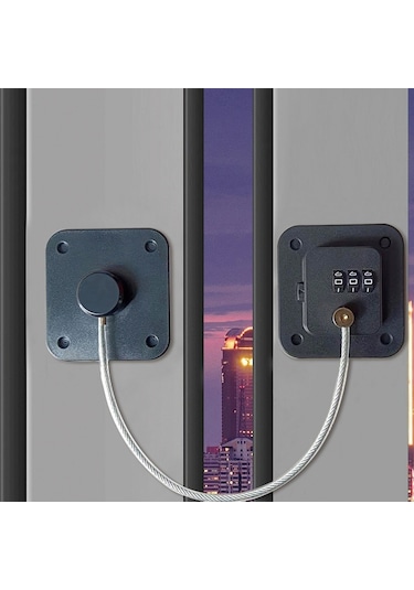 Sones Çocuk Güvenlik Kilidi Deliksiz Pencere Sınırlayıcı Buzdolabı Çekmece Dolap Kombinasyon Kilidi, Özellikler: 2-bit Siyah Çok Renkli