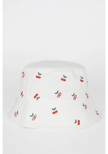 DeFacto Kız Çocuk Desenli Pamuklu Bucket Şapka D8414A825SMWT1