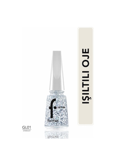 Flormar Glitter Yarı Transparan Parlak Bitişli Simli Oje GL01