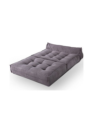 Homedius Mocca Fitilli Kadife Çift Kişilik Katlanır Yatak Olabilen Koltuk-gri Gri