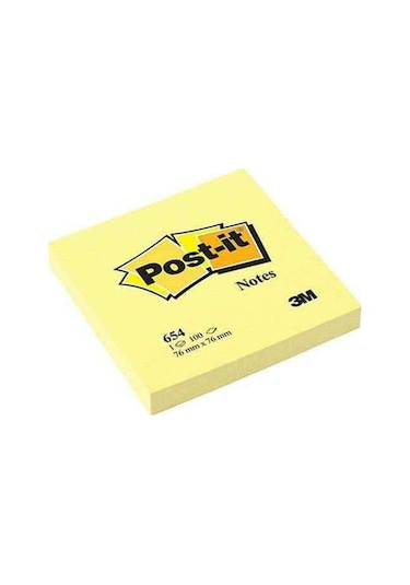 Post-İt Yapışkanlı Not Kağıdı 654 Kare. 76Mm. X 76Mm.