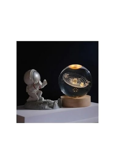 Renk Değiştiren Led Işıklı Gece Lambası, Kristal Küre Tasarım .