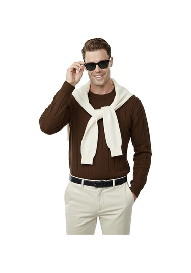 Deepsea Kahve Dar Kesim Likralı Erkek Triko Kazak Bisiklet Yaka Şık Tasarım 2605433 Kahve Deepsea Kahve Dar Kesim Likralı Erkek Triko Kazak Bisiklet Yaka Şık Tasarım 2605433 Kahve