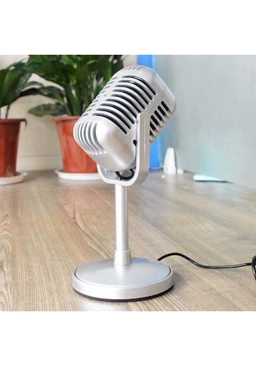 Skycıty Masaüstü Mikrofon, Cep Telefonu Canlı Yayınları İçin Uygun, Gümüş 3.5mm Şarjlı