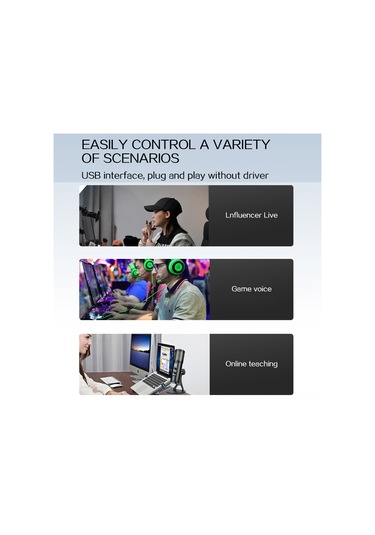 Singree Renkli Rgb Işıklı Usb Mikrofon - Gerçek Zamanlı Kulaklık Çıkışı Ve Mute Tuşu