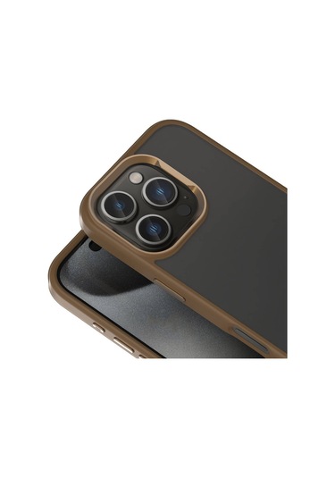 İphone Uyumlu 16 Pro Kılıf Magsafe Şarj Özellikli Parlak Kamera Çerçeveli Zore Kost Kapak-rose Brown