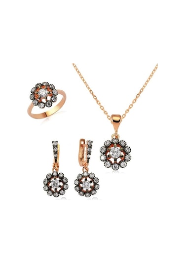 Gümüş Elmas Model Çiçek Kadın Set (77923312)