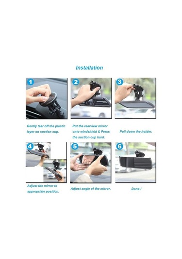 Novahub Arac Parlama Önleyici Dikiz Aynası Araba Kör Nokta Dikiz Aynası Vantuzlu 220x65mm Cn