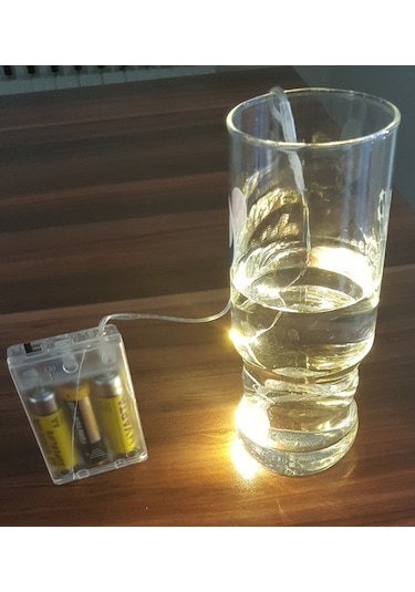 Yılbaşı Pilli Işık Süsü Led Lamba Dekorasyon Aydınlatma 20 Led Sarı