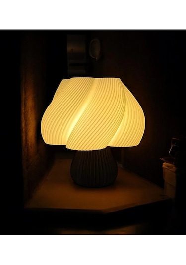 Vintage Gece Masa Lambası , Bohem Ev Dekorasyon , Dekoratif Abajur - Siyah Krem Çok Renkli