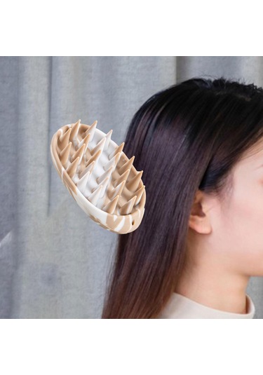 Suntek Saç Derisi Masaj Aleti Yıkama Bakım Fırçası Ev Banyo Kahve Rengi