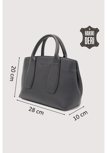 Hakiki Deri Kadın El Çantası Siyah Smr9226 Siyah