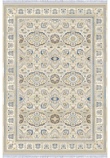 Kemik Çerçeveli Dokuma Pamuk Taban Kaymaz Kilim Klm296