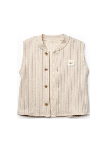 Bebek Yelekli 3'lü Takım %100 Organic Pamuk Yenidoğan Serisi - Csy8115 Ekru