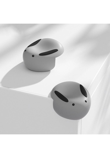 Sones 2 Adet / Takım Tavşan Çocukları Çarpma Önleyici Silikon Köşe Koruyucu Masa Köşe Koruyucu Kılıf Gri