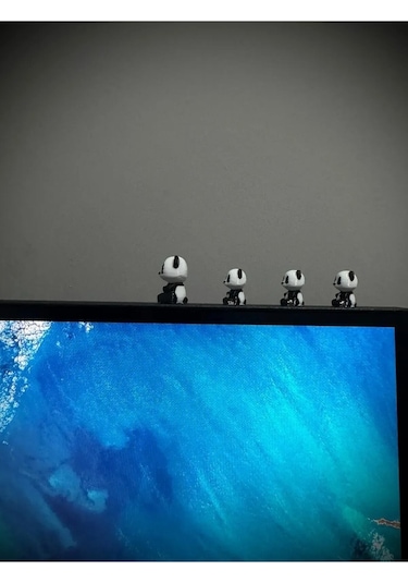 4 Parça Sevimli Panda Ailesi Dikiz Aynası Süsü - Dekoratif Obje Torpido Süsü Oto Aksesuar