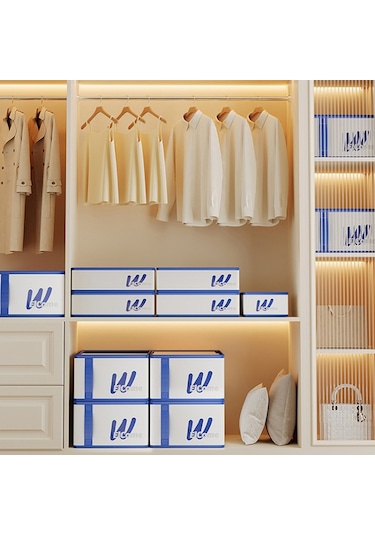 Cbtx Büyük 9 Bölmeli Pe+pp Gardırop Elbise Düzenleyici Neme Dayanıklı Pantolon Saklama Kutusu - Gri