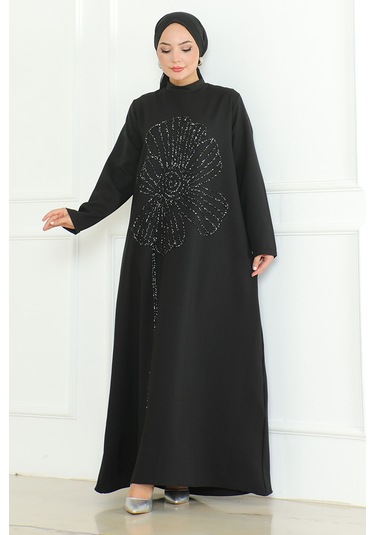 Zeral Taş İşlemeli Abiye 1200 - Siyah