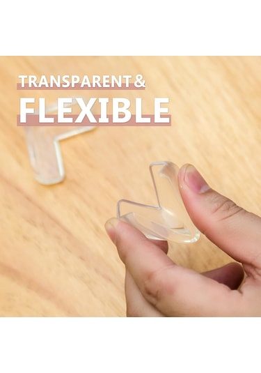 Hangfox 24 Adet Şeffaf Bebek Mobilya Köşe Koruyucu, Yumuşak Tampon, Tehlikeli Köşeleri Korur, Mobilya Görünümünü Etkilemez Çok Renkli